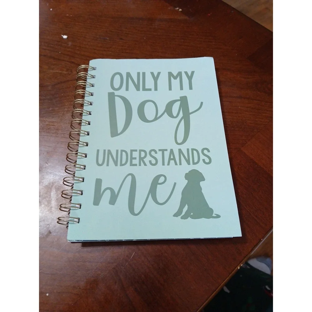 Hardcover Medium Spiral Journal Mint Green Only My Dog Understands Me